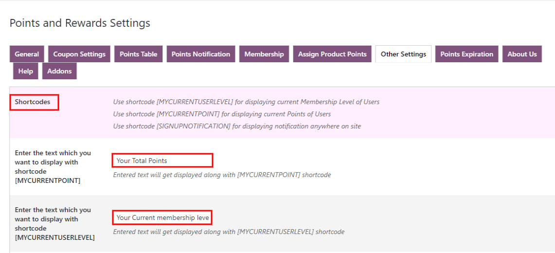 WooCommerce-Ultimate-Points-And-Rewards-other-seeting-shortcodes