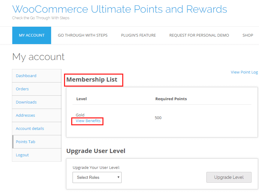 woocommerce points and rewards-enter-membership-list-fron-end