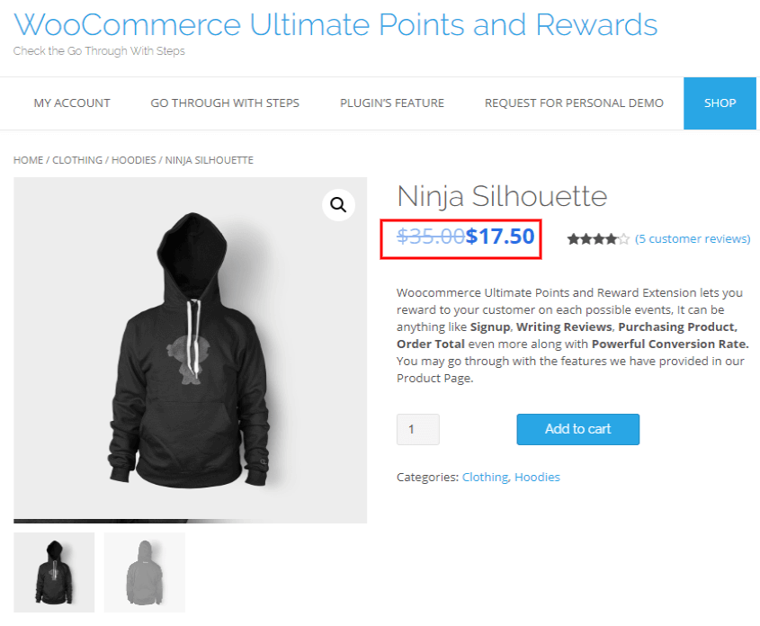 woocommerce points and rewards-enter-view-benefits-on-single-product