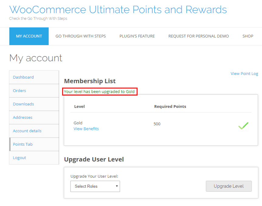 WooCommerce Ultimate Points And Rewards Live Demo