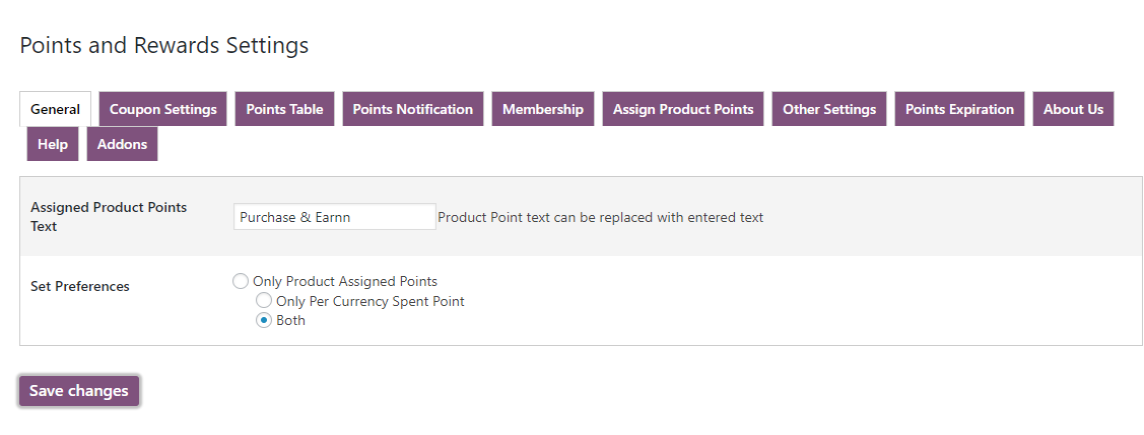 woocommerce points and rewards-points-notification-text-prefrences