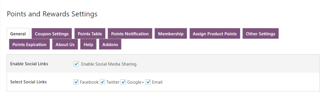 woocommerce points and rewards- points-share-link-on-social-media-backend