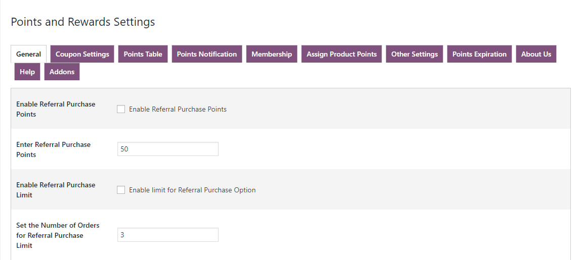 woocommerce points and rewards-referal-purchase-points-only