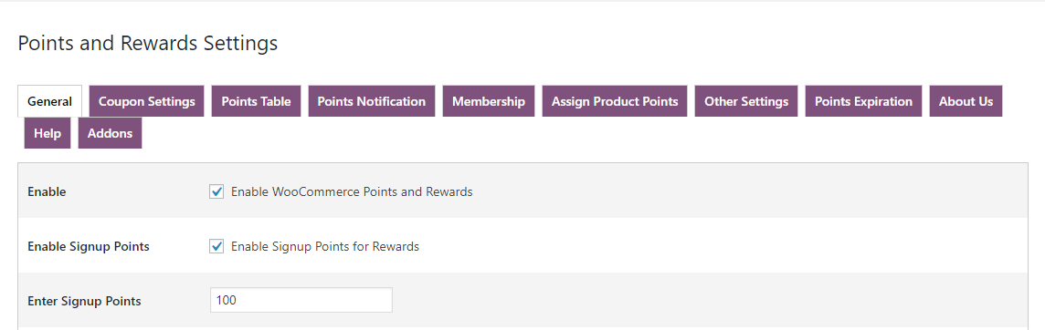 woocommerce points and rewards- signup-points