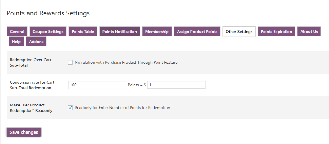 woocommerce points and rewards-static-redemption-points