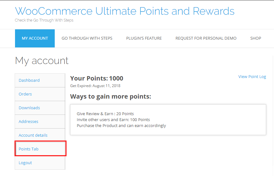 woocommerce points and rewards-tab-text