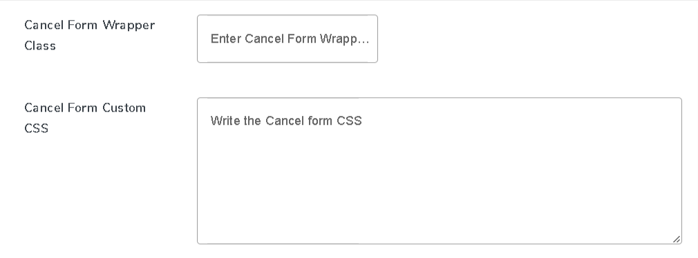 cancel wrapper class and custom css