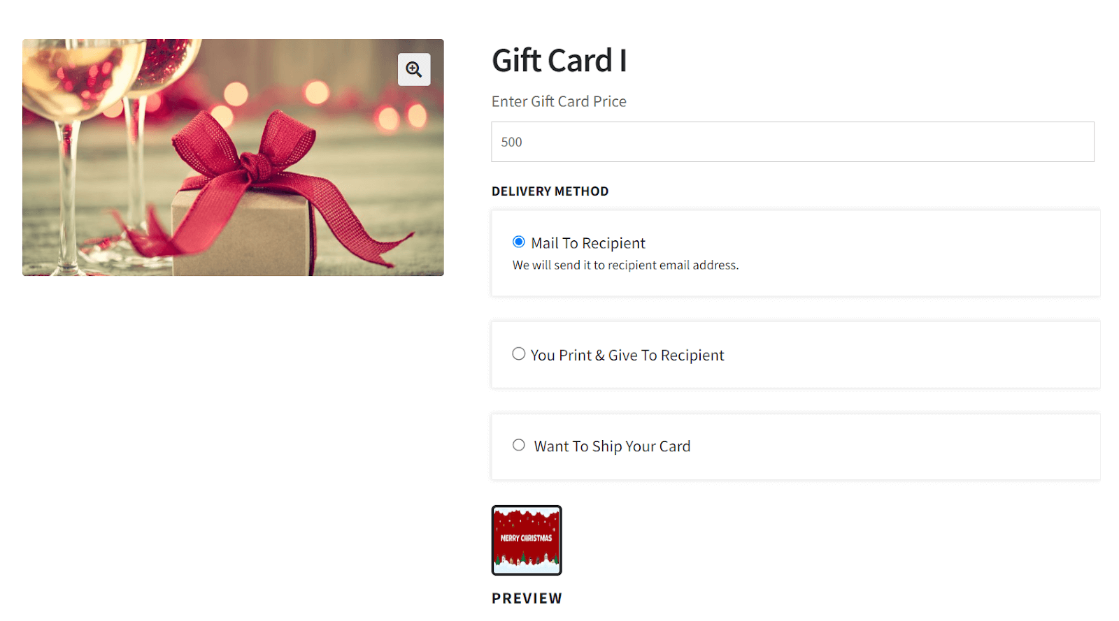 Disable Fields From Gift Cards Product Page