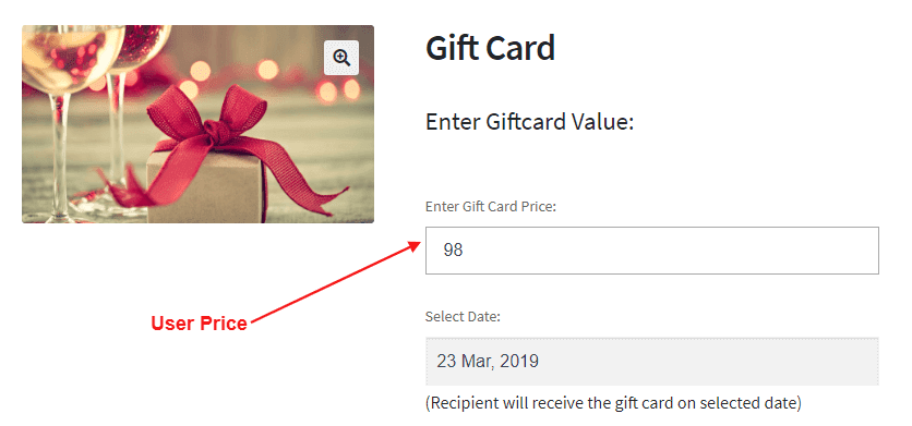 gift card user pricing