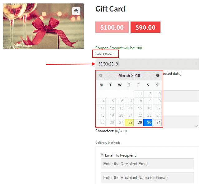 scheduling gift card