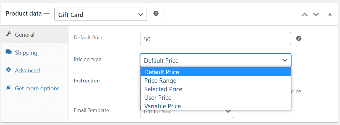 default pricing 