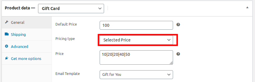 Selected Price