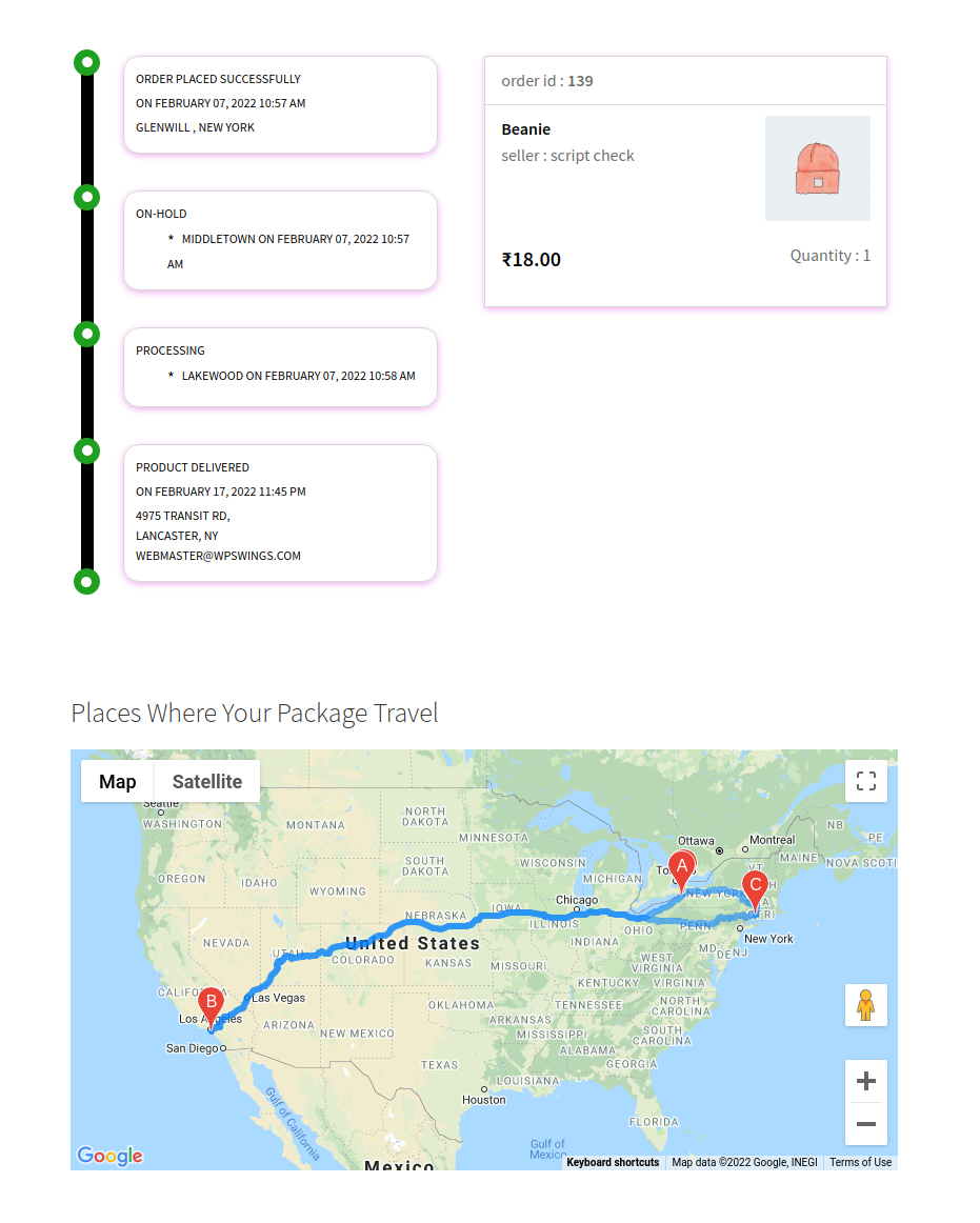 Track Your Order with Google Map