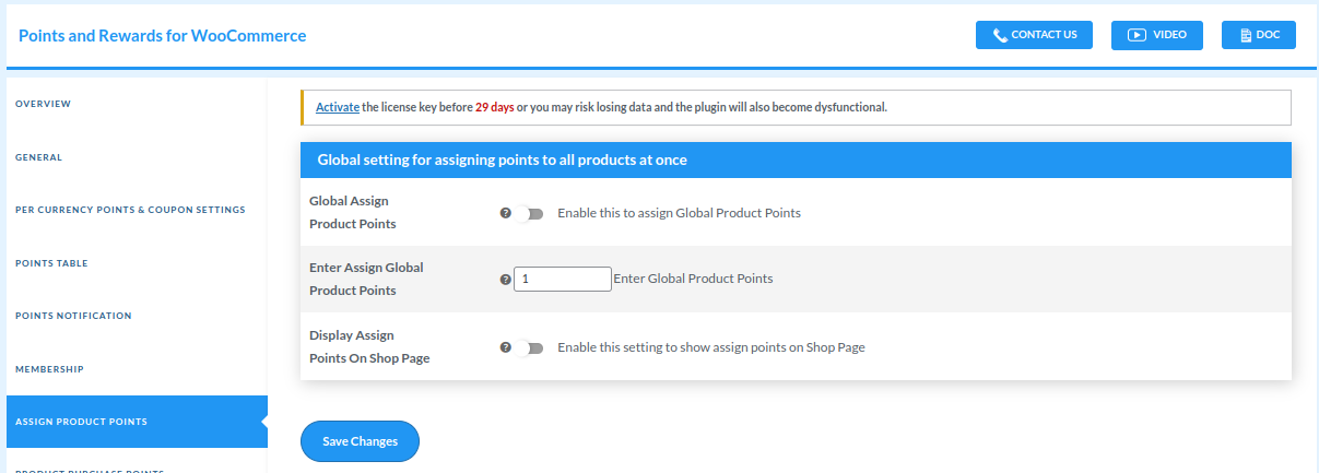assign product points 