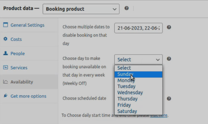 dual calendar availability settings