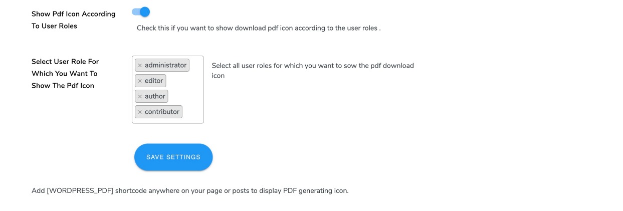pdf icon settings