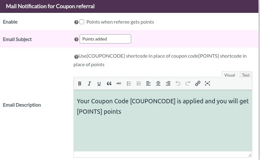 notification for coupon referral