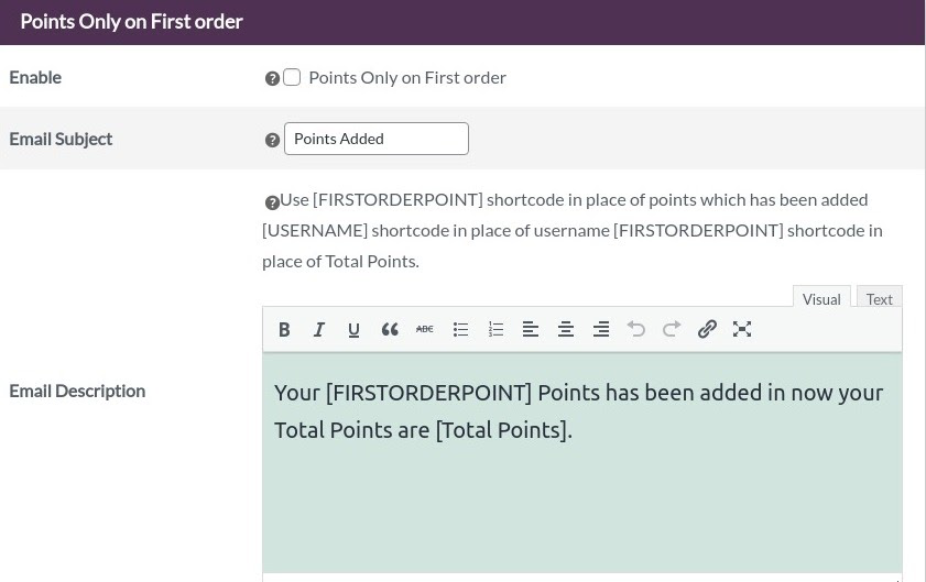points on first order notification