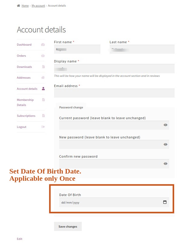 birthday points frontend settings