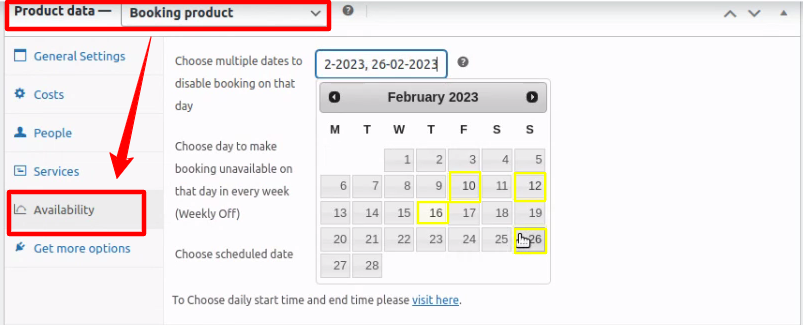 Multiple Dates to Disable Bookings