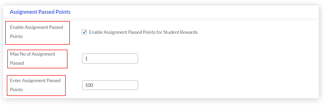 assignment passed points