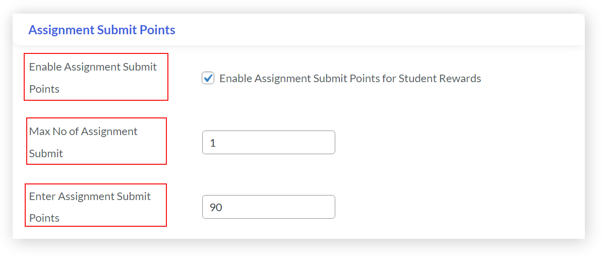 assignment submit points