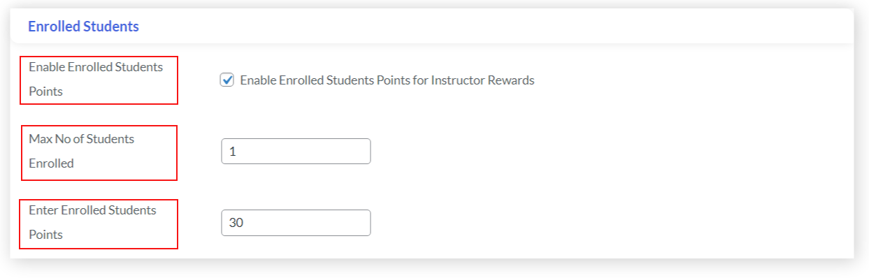enrolled student points