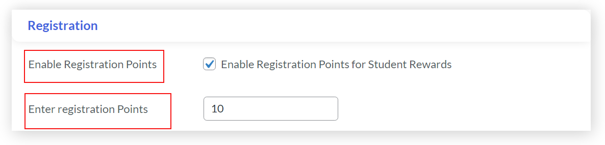 registration students settings