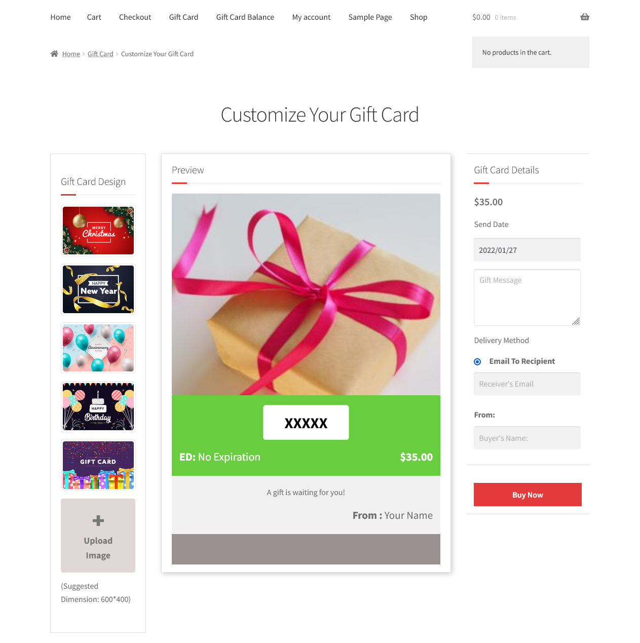 customize giftcard