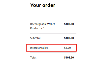 interest on wallet recharge frontend