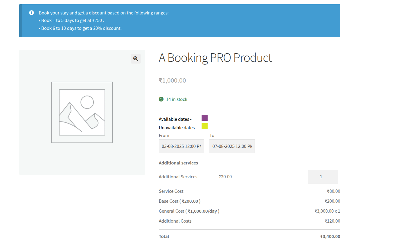 Show Cost Range On Product Page