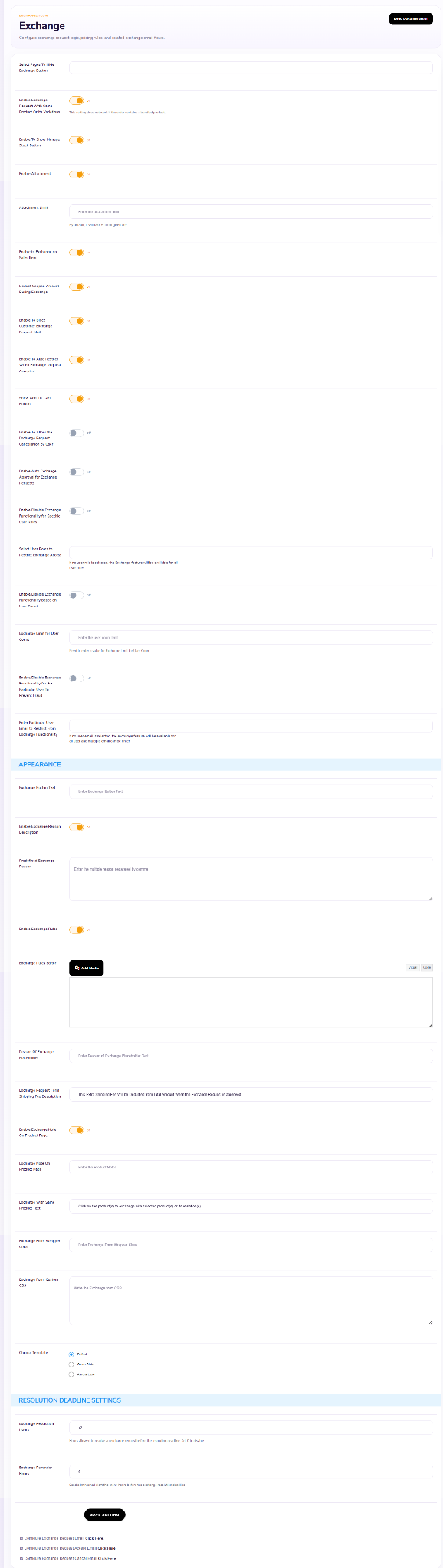 Exchange Tab
