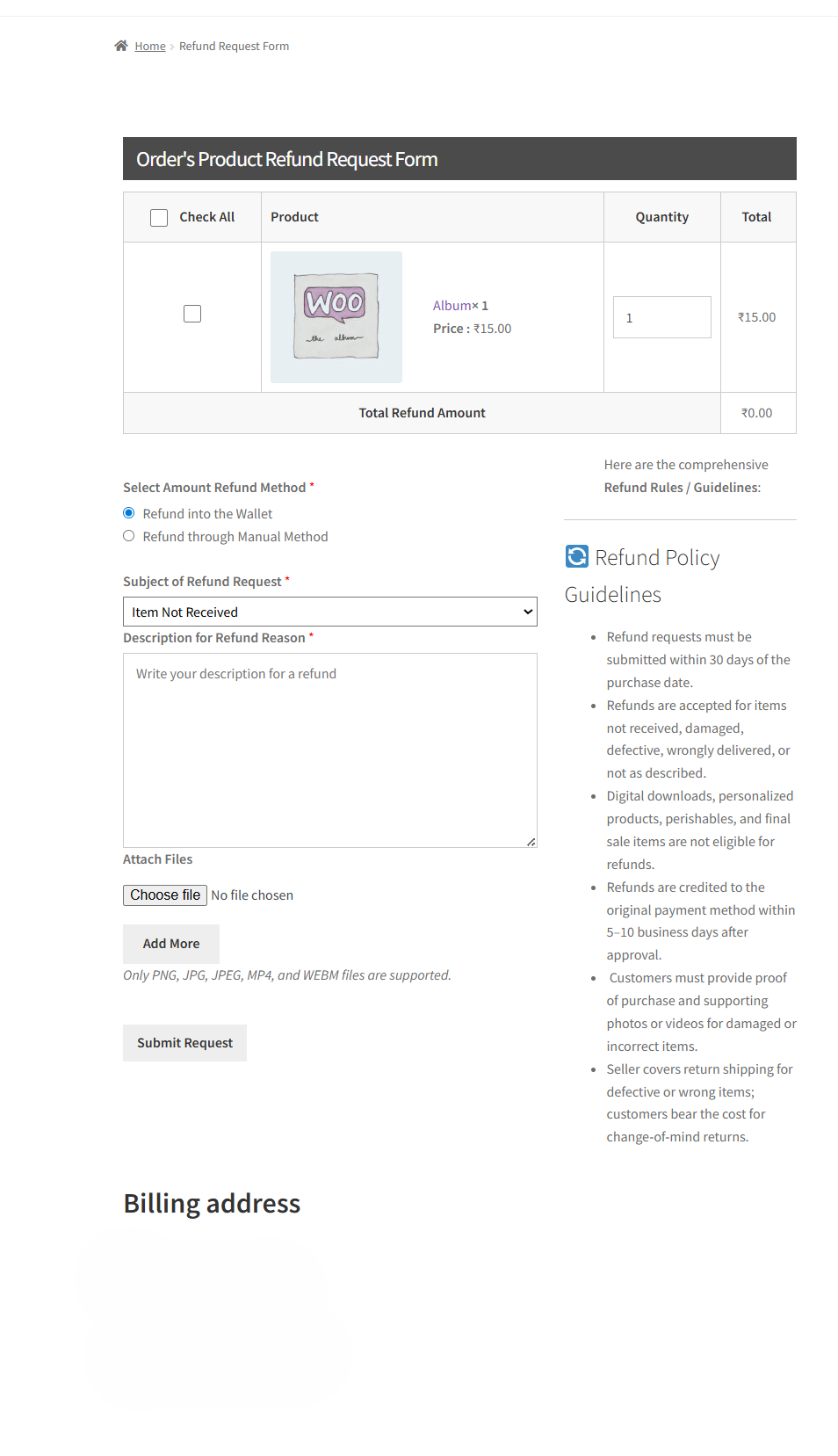 Frontend Representation for Default Template