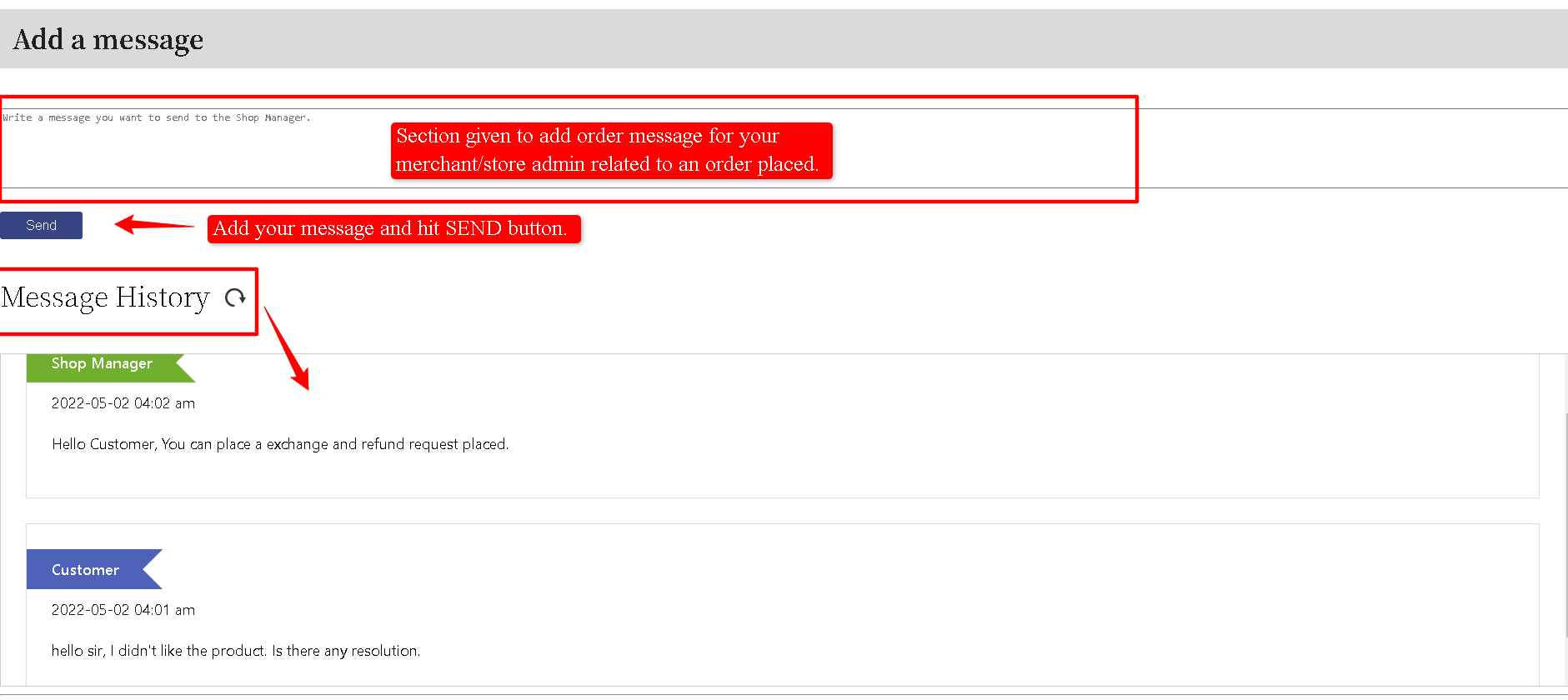 Order Message Frontend