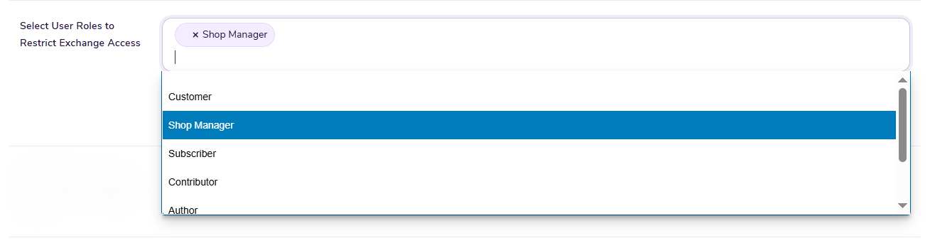 Select User Roles To Restrict Exchange Access