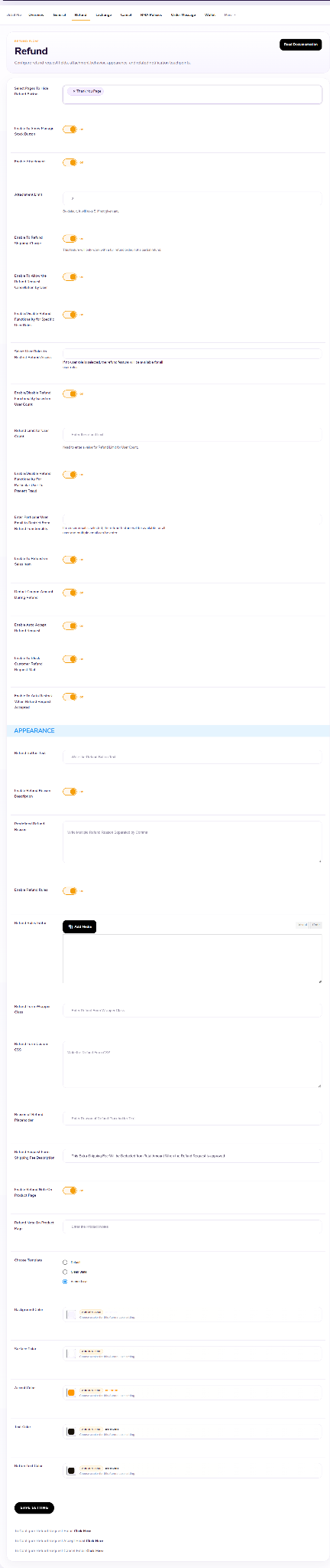 WooCommerce Refund Settings Tab