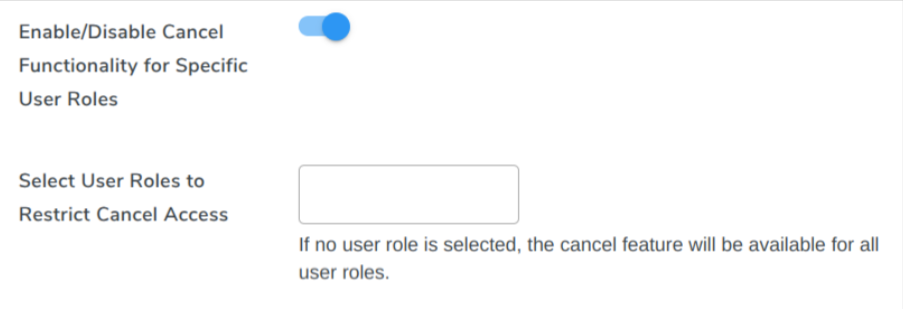 enable disable by user role