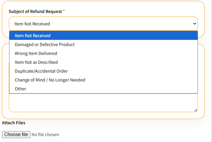 frontend refund request