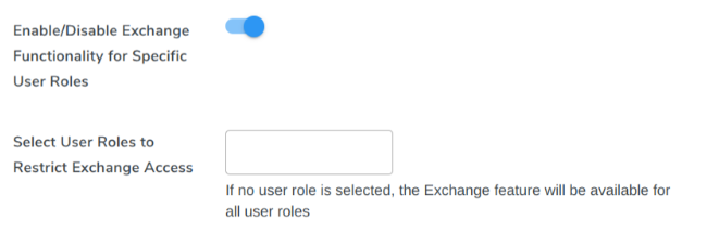 Enable/Disable Exchange Functionality For Specific User Roles