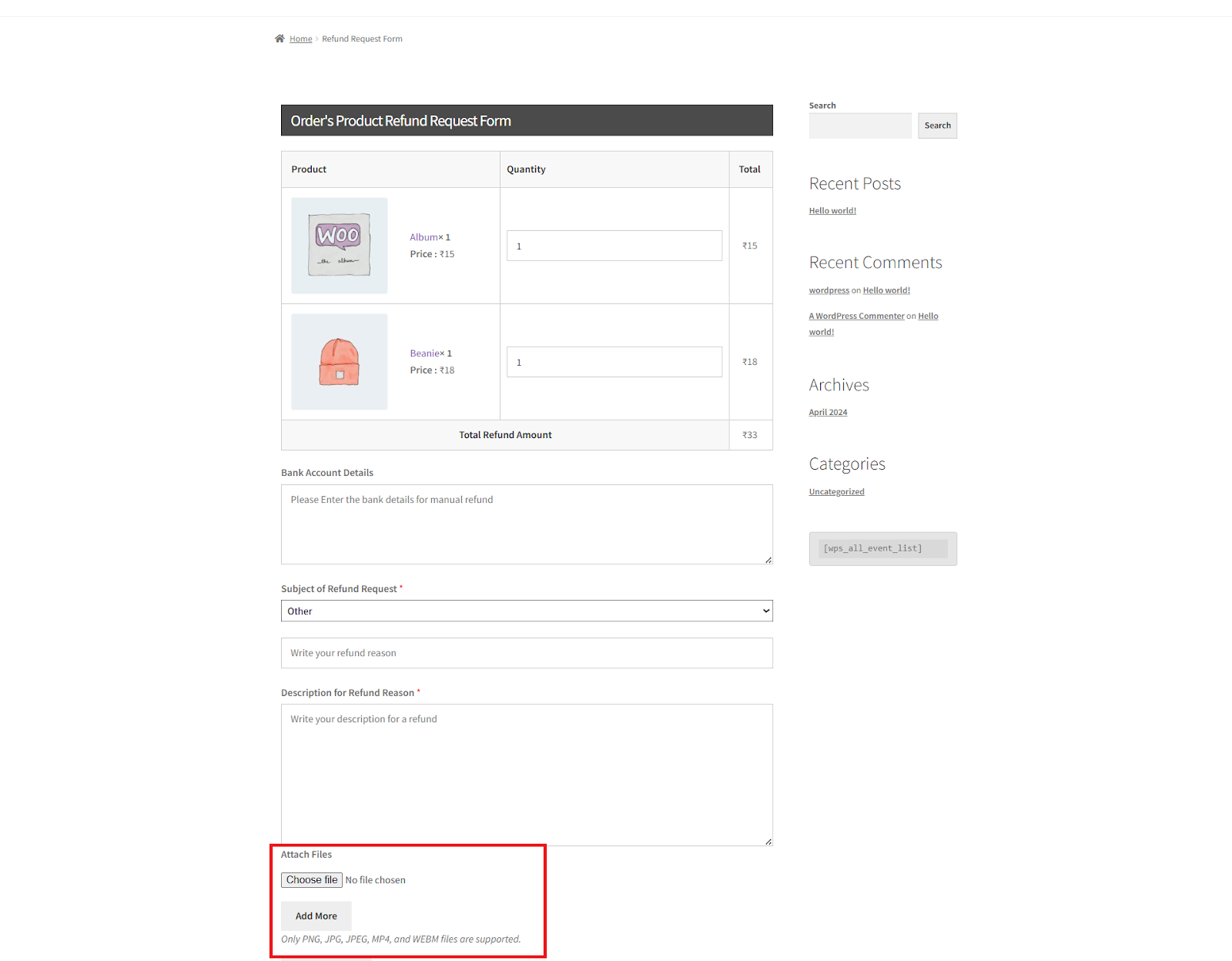 attachment limit and setting