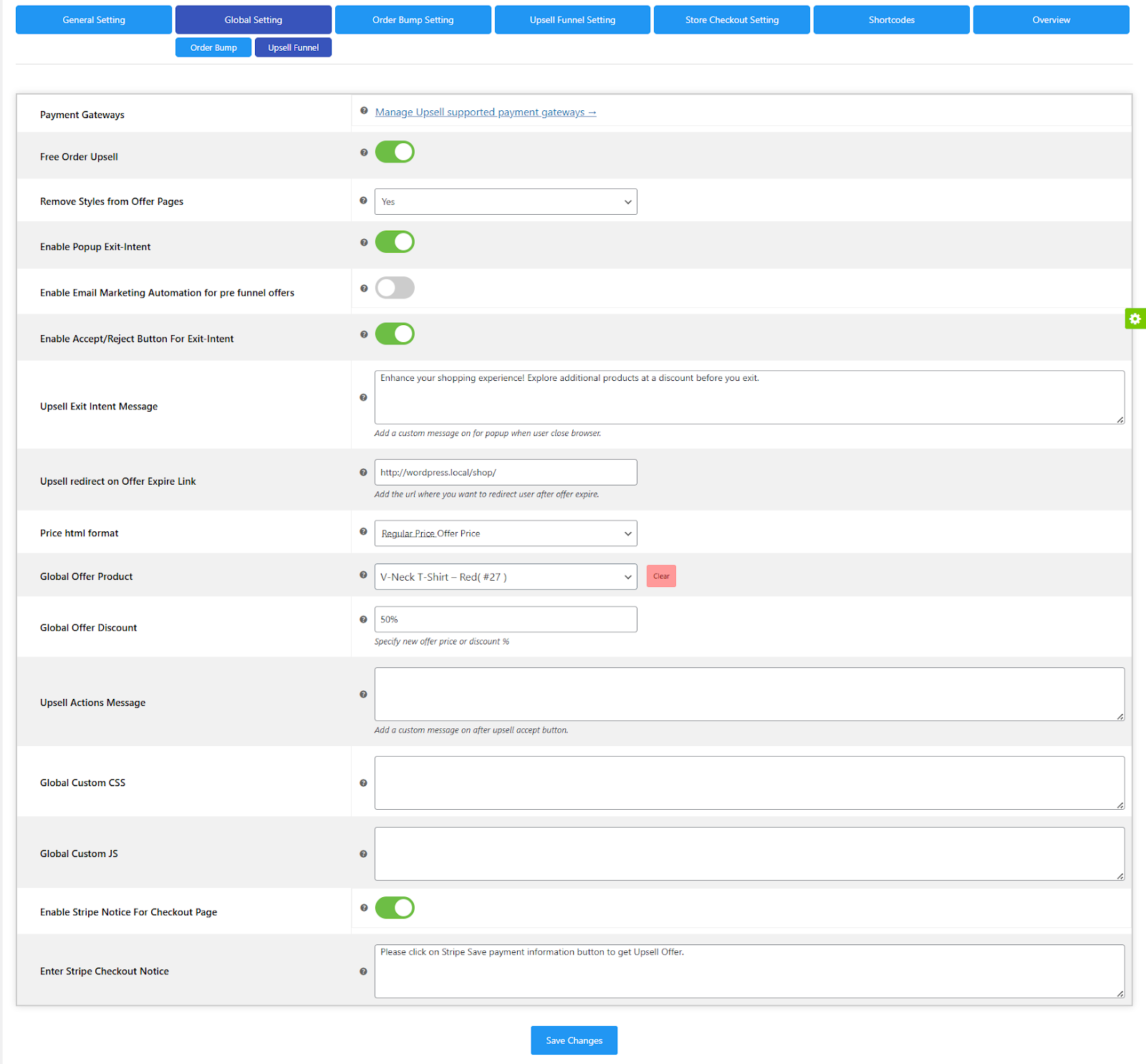 upsell funnel setting
