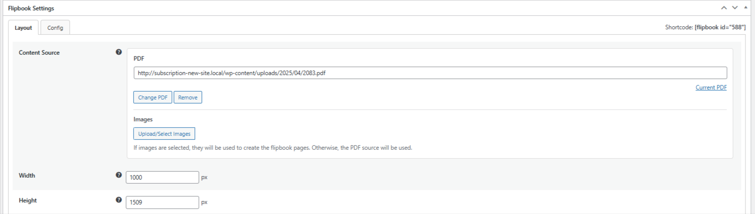 Flipbook Layout Section