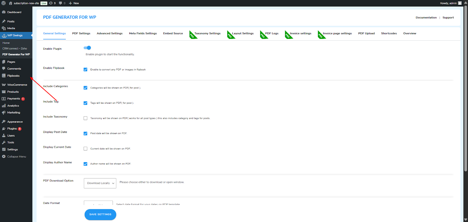 Flipbook include tag