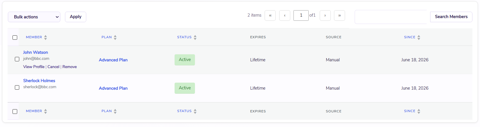 Bulk Actions